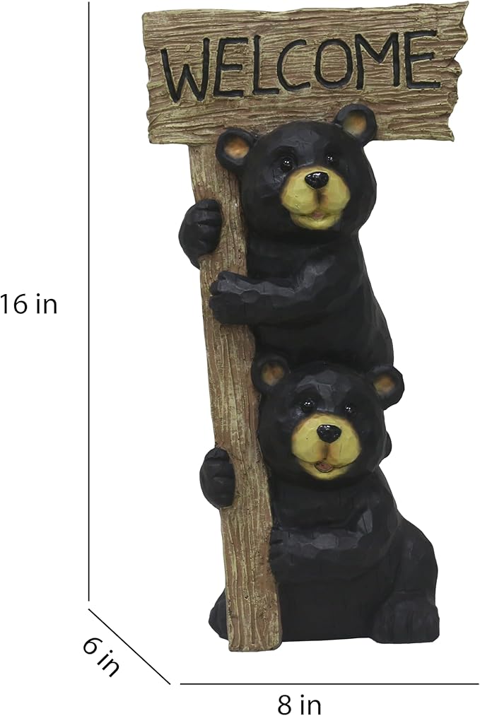 Stacking Bears with Welcome Sign for Garden or Home