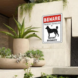 snowsun Vintage Metal Dog Signs Beware Property Patrolled By Husky Security Funny Tin Sign Wall Decor for Home Yard Garden Farm Street Outside 8×12 Inches