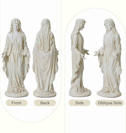 LuxenHome Virgin Mary Statue Outdoor, 30'' Religious Garden Statue, Blessed Mother Outdoor Statue, Virgen De Guadalupe Statues, Large Outdoor Garden Statues, Sculptures Decorations Home Yard Patio