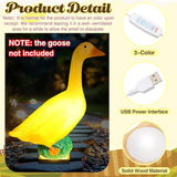 Tujoe Easter Porch Goose Lamp Base Outfit Wooden 3 Color Changing Light Lamp Stand LED Base Display Yard Garden Party Decor, Without Proch Goose