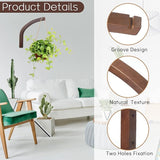 Juexica 4 Pcs Plant Hanger Wooden, 8 Inch Hanging Plant Hooks for Indoors and Outdoor, Wall Mounted Hanging Hook Brackets for Planters Lanterns Wind Chimes and Bird Feeders Patio Decor(Coffee Color)