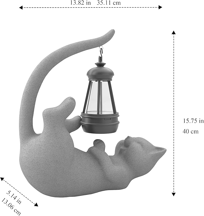 Elephant/Cat Sculpture Lantern Decor - Outdoor Lanterns&Indoor Statue Decorations for Garden,Yard,Porch,Home,Balcony - Gifts for Birthdays,Christmas,Children,Friends,Family,Mom,Women (DG - Lyin)