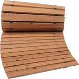 Happybuy Wooden Garden Pathway, 8 ft x 17 in, Non-Slip Curved Walkway. Roll Out Cedar Outdoor Path with Wire Rope Connection. Decorative for Backyard Boardwalk Wedding Party.