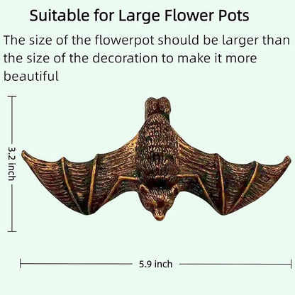 Resin Bat Statue, Bat Flower Pot Decoration, Flower Pot Plant Decoration, Fairy Garden Accessories, for Family or Friends, It Can Make Your Flowerpot More Vibrant