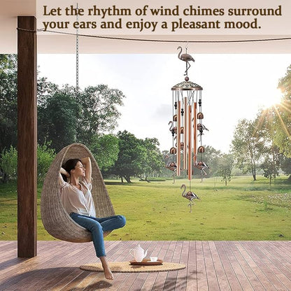 JUNQIU Flamingo Gifts for Women, Flamingo Wind Chimes for Outside, Gifts for Mother/Mom/Grandma/Sister/Mom
