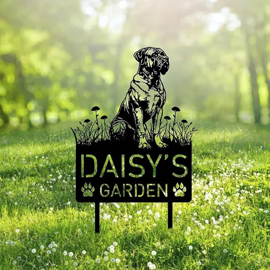 Custom Boerboel Dog Metal Memorial Garden Stake Personalized Pet Grave Marker Name Sign Remembrance Stake Decor Sympathy Dog Loss,Outdoor Statues for Yard Garden Lawn Patio Pathway Grave Ornament.
