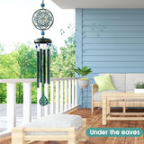 Wind Chimes for Outside Zen Atmosphere Wind Chime Windchime Outdoors for Outdoor Garden Patio Decor with Mandala Design Windchime Gifts for Mother Grandma Sisters(6 Petal)