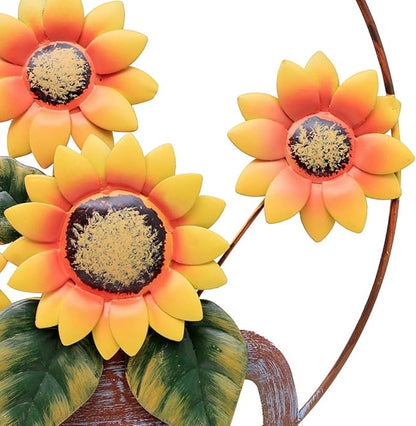 Welcome Sign Metal Hanging Sunflower Signs for Front Door Porch Wall - Rustic Decorative Door Hanger Indoor Outdoor Spring Decoration Wreath Decor (B)