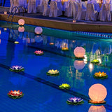 Waterproof Floating Lotus Light, 12PCS 5’’+ 6’’ Floating Lily Light Water Activated Artificial Flowers Battery Operated for Wedding Pool Anniversary Garden Decor(Mix-Color)