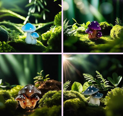 JKanruh 12 Pcs 1.5 to 1.8 Inch Resin Mushroom,Cute Mushrooms Fairy Garden Mushrooms Ornaments for Outdoor Decoration,Home Décor,Cake Decoration,DIY Bonsai Craft …