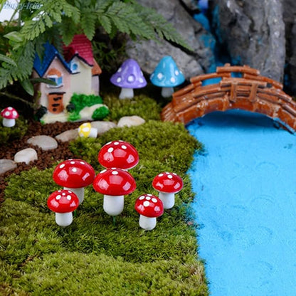 30PCS Mini Mushroom Decoration Garden Micro Landscape Small Mushroom, Miniature Mushroom Christmas Tree Ornament Xmas Party DIY Decoration