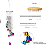 Colorful Wind Chimes for Outside with 4 Aluminum Tubes Comes with 11 Bells for Home Garden Yard Patio Decor