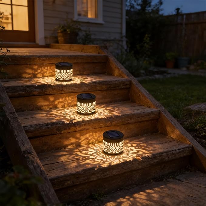 Decorative Solar Mandala Lights, 2026 Upgrade Outdoor Metal Solar Mandala Lights, Waterproof Mandala Theme Fence Light for Garden Backyard Post Patio Yard (2 Pcs)