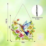 Stained Glass Window Hanging Hummingbird and Flower Suncatcher, Marzovitra 10 Inch Colorful Window Art Bird Sun Catcher for Home Decor, Garden, Patio Gift for Nature and Bird Lovers (Blue Hummingbird)