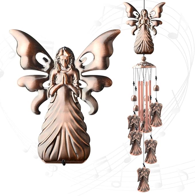 Angel Gifts for Grandma, Mother Wind Chimes,Birthday Gift for mom/Husband/Wife/Women/Aunt/Daughte/Friend/Niece/Sister/Teacher,Gardening Gifts,Memorial Windchime Outside,Yard Decor