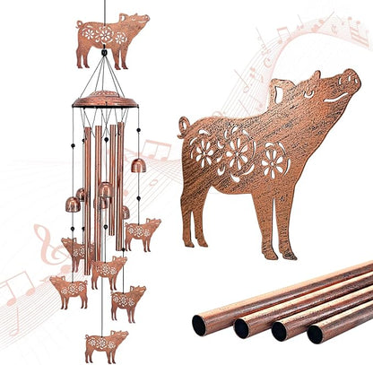 Pig Wind Chimes for Outside,Pig Gifts for Women/Men/Sympathy/Memorial/Festival Birthday Gifts Metal windchimes Outdoors/Indoors,Patio Decor,Garden Decor,Yard,Home,Porch