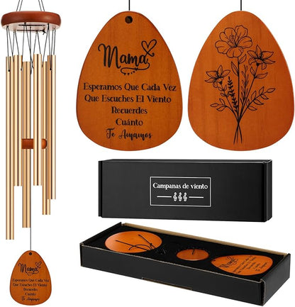 Yookeer Spanish Moms Wind Chimes Best Gift Mother Birthday Gift from Daughter Son Love Reminder Gifts for Mama Birthday Mother's Day