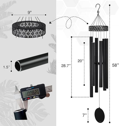 Extra Large Wind Chimes for Outside Deep Tone - 58'' Wind Chimes Outdoor Clearance, Deep Tone Wind Chime, Windchimes Outdoors, Memorial WindChimes, Sympathy Gift, Garden Patio Yard, Home Décor