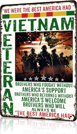 Veterans Day Metal Tin Sign Vietnam Veteran We Are The Best American Retro Tin Sign For Wall Art Shabby Chic Gift Suitable Veteran12x8 Inch 8x12 inch