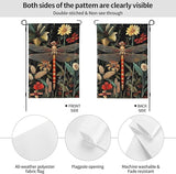 Vintage Dragonfly Floral Garden Flags 12×18 Inch Double Sided Decorative Yard Banner Seasonal Flag for Outdoor Outside Decor