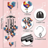 Chicken Wind Chimes for Outside - Chicken Gifts Rooster Decor for Women Men Mothers Day Christmas Housewarming Gifts, Coloful Metal Wind Chimes for Outdoor Garden Yard Decor