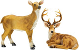 XTAPAN Resin Animals Sculpture Deer Statue Lying Male Deer and Standing Female Deer Living Room and Garden Deer Sculpture