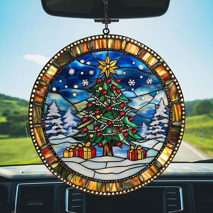 Fantasy Dragon and Books Acrylic Suncatcher Stained Glass Effect Window Car Hanging Christmas Ornament Indoor Outdoor Decor Garden Sun Catcher Panel for Book Lover for Women Mom Grandma