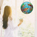 Sea Turtle Stained Glass SunCatcher Window Hanging Sea Turtle Gifts for Women Handmade Sun Catcher Decoration for Home Decor Gifts for Ocean Lover Sea Life Decor 7.87inch