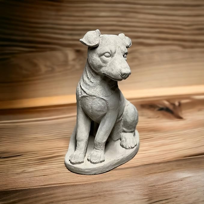 Concrete Jack Russell Memorial Sitting Jack Russell Dog Figurine Outdoor Garden Sculpture