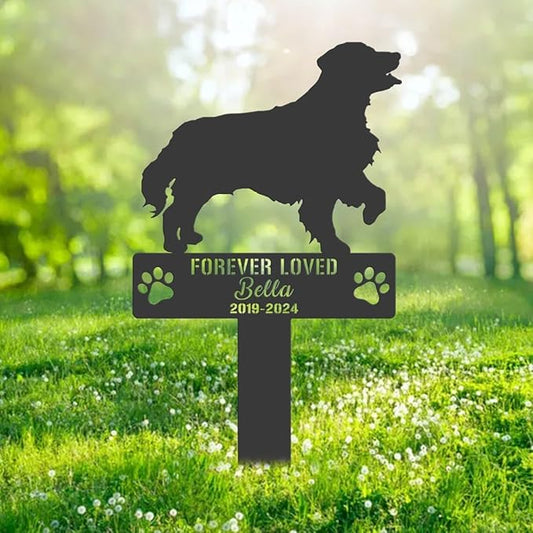 Custom Dog Metal Memorial Garden Stake Personalized Pet Grave Marker Name Sign Remembrance Stake Decor Sympathy Dog Loss,Outdoor Statues for Yard Garden Lawn Patio Pathway Grave Gift.s