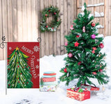 Merry Christmas Garden Flag 12x18 Inch Double Sided, Christmas Tree Xmas Winter Yard Outdoor Flag for Holiday Seasonal Decoration