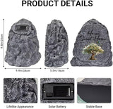 Garden Stone Sculpture with Tree of Life Butterfly, Solar Resin Outdoor Sculpture, Suitable As Tomb Decoration for Garden, Lawn, Cemetery, Memorial Gift, Home Decoration
