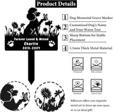 Custom Poodle Dog Memorial Grave Marker,Personalized Metal Flora Dog Memorial Stake,Dog Memorial Plaque Burial Stake Engraved Sign,Sympathy Grave Stake for Lost Dog,Dog Headstone