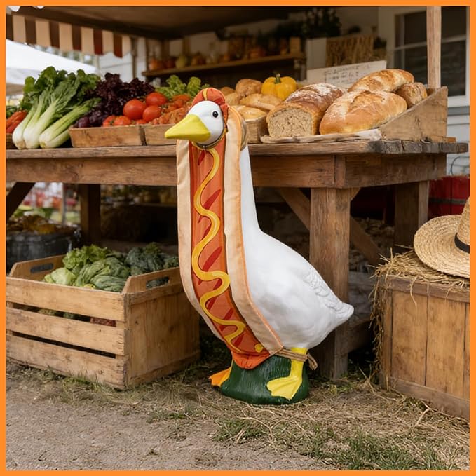 Independence Day Style Cute Outfit for 23-Inch Cement Goose – Outdoor Garden Yard Porch Decor