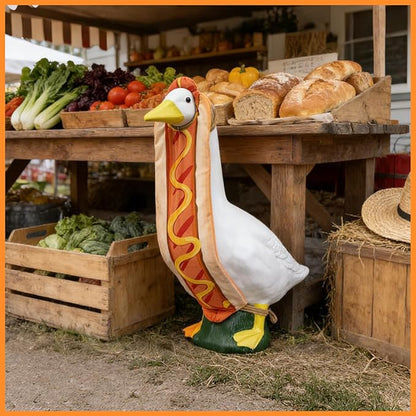 Independence Day Style Cute Outfit for 23-Inch Cement Goose – Outdoor Garden Yard Porch Decor