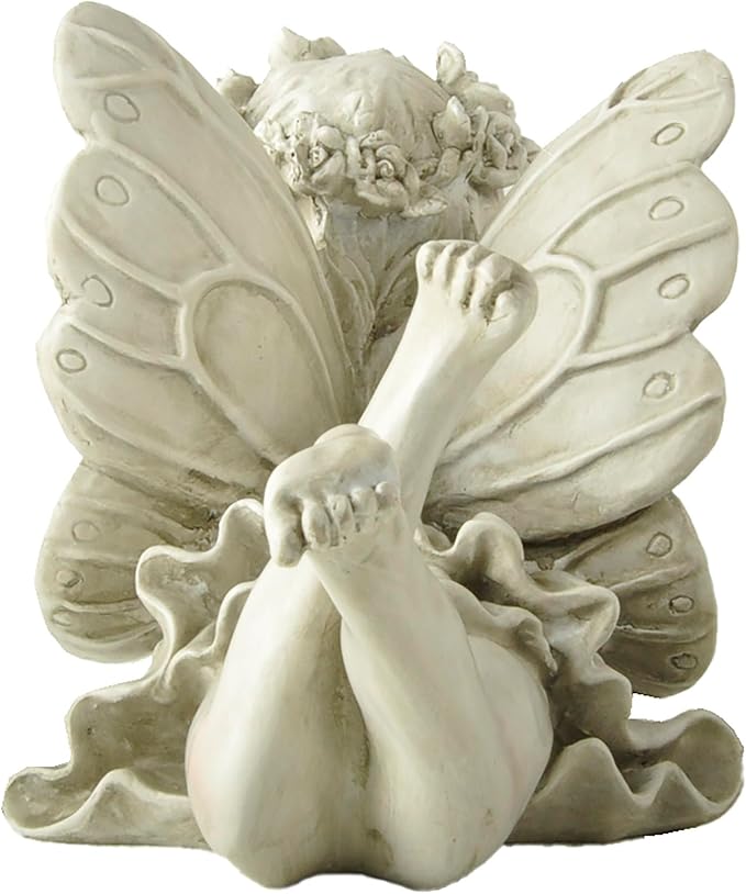 Garden Angel Statue with Bird - 11 Inch Outdoor Fairy Figurine, Weatherproof Resin Decor for Patio, Lawn & Flower Beds - Whimsical Gift for Garden Lovers, Mother's Day, Housewarming