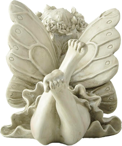 Garden Angel Statue with Bird - 11 Inch Outdoor Fairy Figurine, Weatherproof Resin Decor for Patio, Lawn & Flower Beds - Whimsical Gift for Garden Lovers, Mother's Day, Housewarming