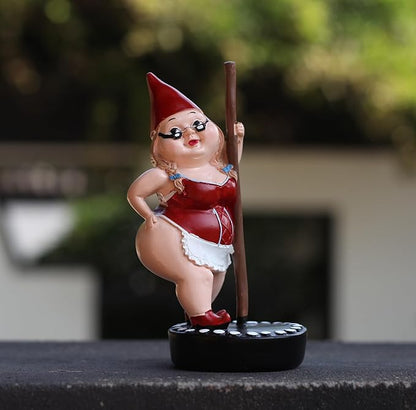 Steel Pipe Dancers Dwarf，Gnome Garden Decorations Resin Statue Outdoor Statue Lawn Yard Balcony Porch Home Decorations Garden Decor