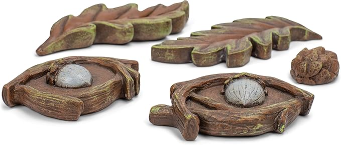 NAT & Jules Acorn Eyes Brown 3 inch Resin Stone Outdoor Tree Face Statue