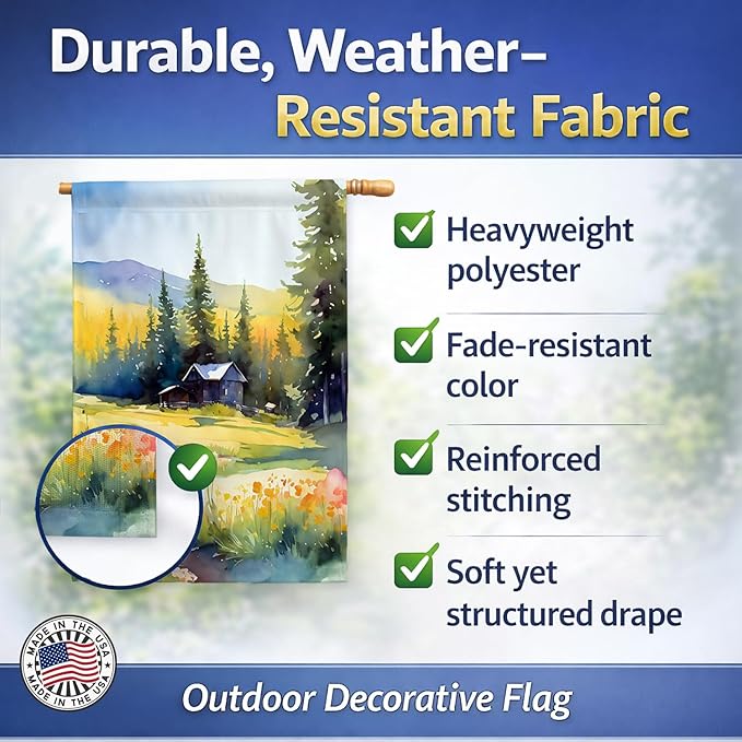 Caroline's Treasures Montana Bitterroot in Watercolor House Flag Large Porch Sleeve Pole Decorative Outside Yard Banner Artwork Wall Hanging, Polyester, House Size, Multicolor