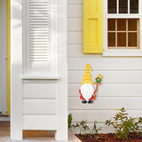 Metal Yard Signs Decor for Rust Prevention, Yard Stakes with Gnomes for Outside Garden Yard Lawn Porch Holiday Party(Yellow)