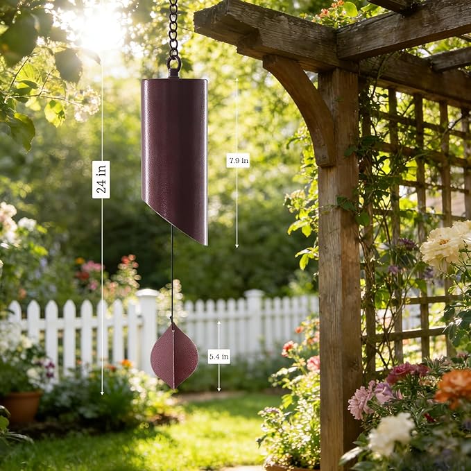 Wind Chimes for Outside Deep Tone, Deep Resonance Serenity Bell Wind Chimes,Metal Windbell, Weather Resistant Modern Wind Chimes for Patio Garden Porch Bronze