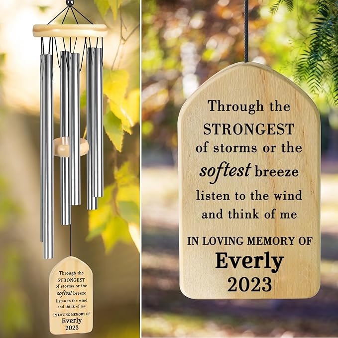 Memorial Wind Chimes - Sympathy & Condolence Gifts for Loss of Loved One - In Loving Memory