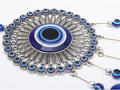Creative Handmade Alloy Wind Chime Evil Eye Butterfly Sunflower Talisman Pendant Handmade Good Luck Charm, Car Kitchen Home Garden Patio Office (1pc Evil Eye)