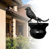 Rain Chain Home Decor, Outdoor 3.54 FT Rain Catcher Chain for Gutter Downspouts Divert for Roof Porch Lawn Gazebos Garden Drainage Eaves Decor (Pinecone) (Bird)