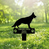 Custom German Shepherd Dog Metal Memorial Garden Stake Personalized Pet Grave Marker Name Sign Remembrance Stake Decor Sympathy Dog Loss,Outdoor Art Statues Stakes for Yard Garden Lawn Patio Pathway.