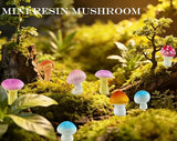 JKanruh 22 Pcs Mini Resin Mushroom Decor,Tiny Mushroom Figurines for Aquarium,Garden Decoration, Bonsai Micro Landscape Craft