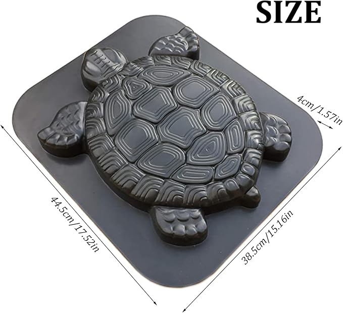 Concrete Molds DIY Unique Turtle Shape Stepping Stone Molds Reusable Personalized Garden Decor Tortoise Pavement Mold for Crafting Statue, Pathway, Stepping Stones