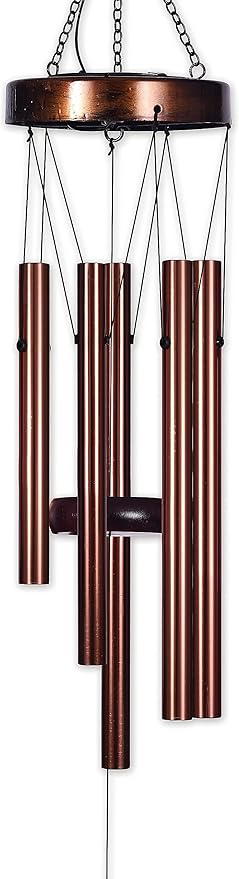 Sunset Vista Designs 94351 Wind Solar Collection Outside Metal Chime with Waterproof LED Light Yard Decoration, 38", Red