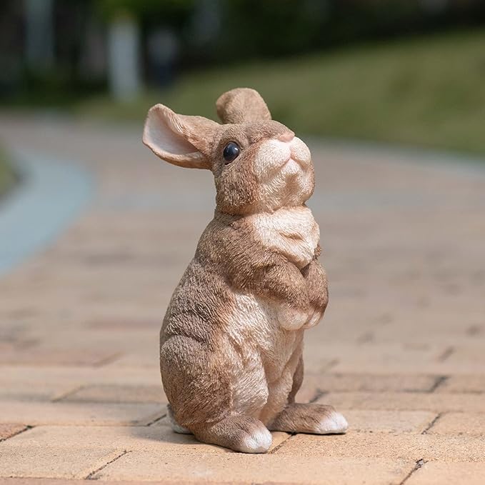 Garden Outdoor Rabbit Statue,Bunny Figurine Resin 9.5 Inches, Suitable for Home Lawns, Balconies, Courtyard Art Garden and Courtyard, Easter Spring Home Decor Unique Home Gifts.